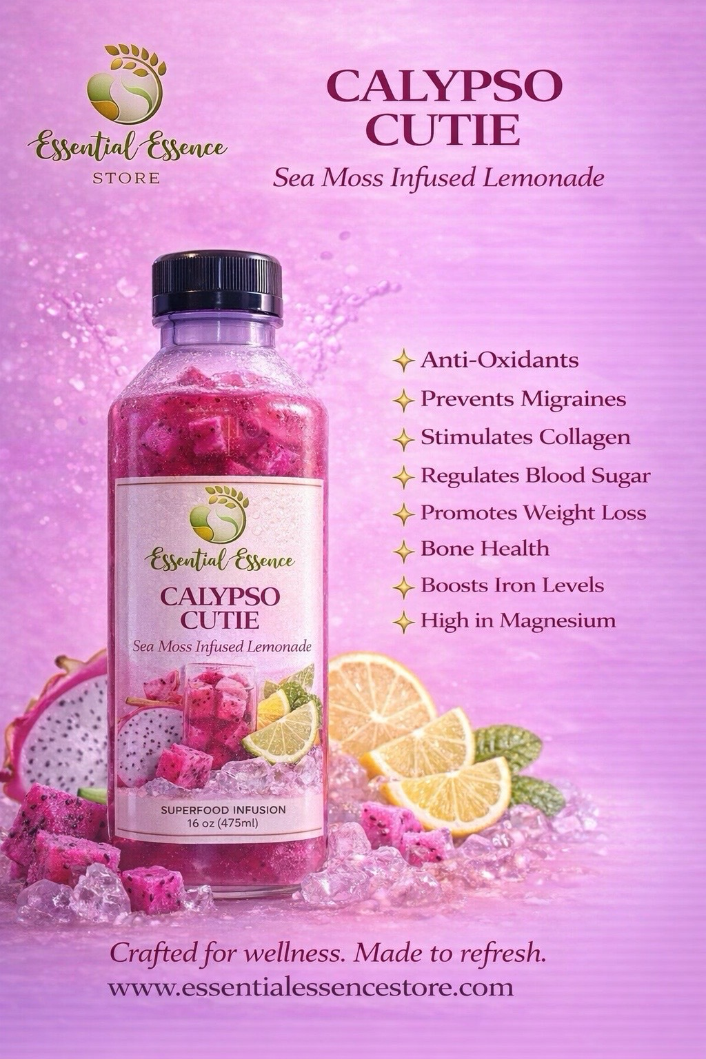 Sea Moss infused Lemonade – Essential Essence Store LLC