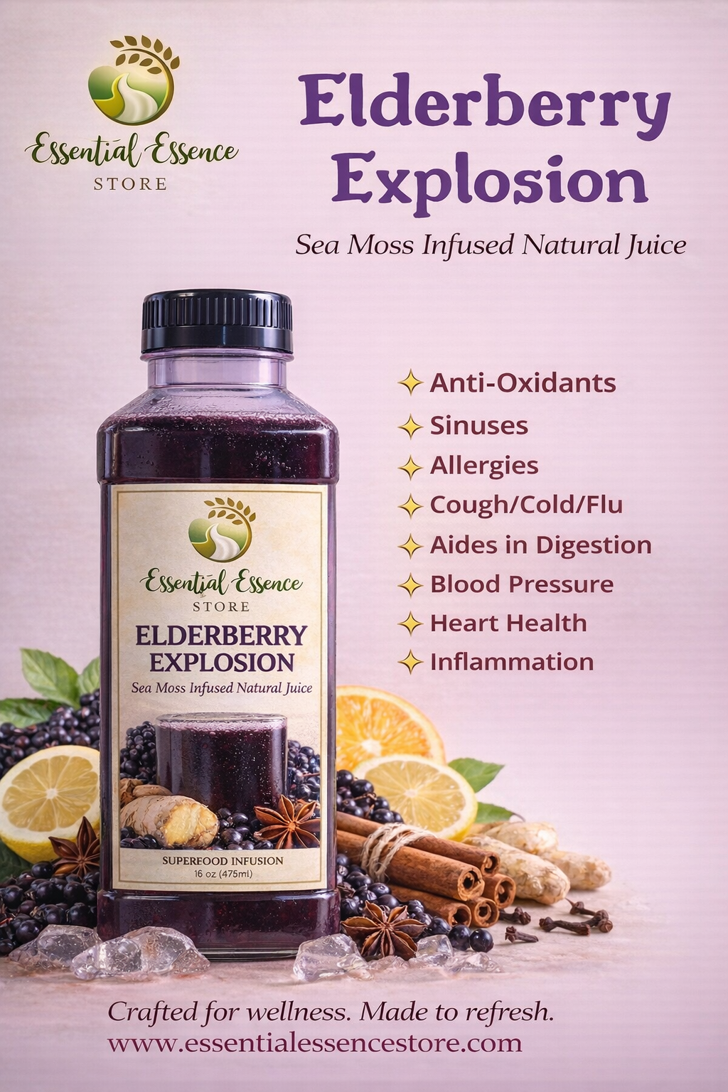 Sea Moss infused Lemonade – Essential Essence Store LLC