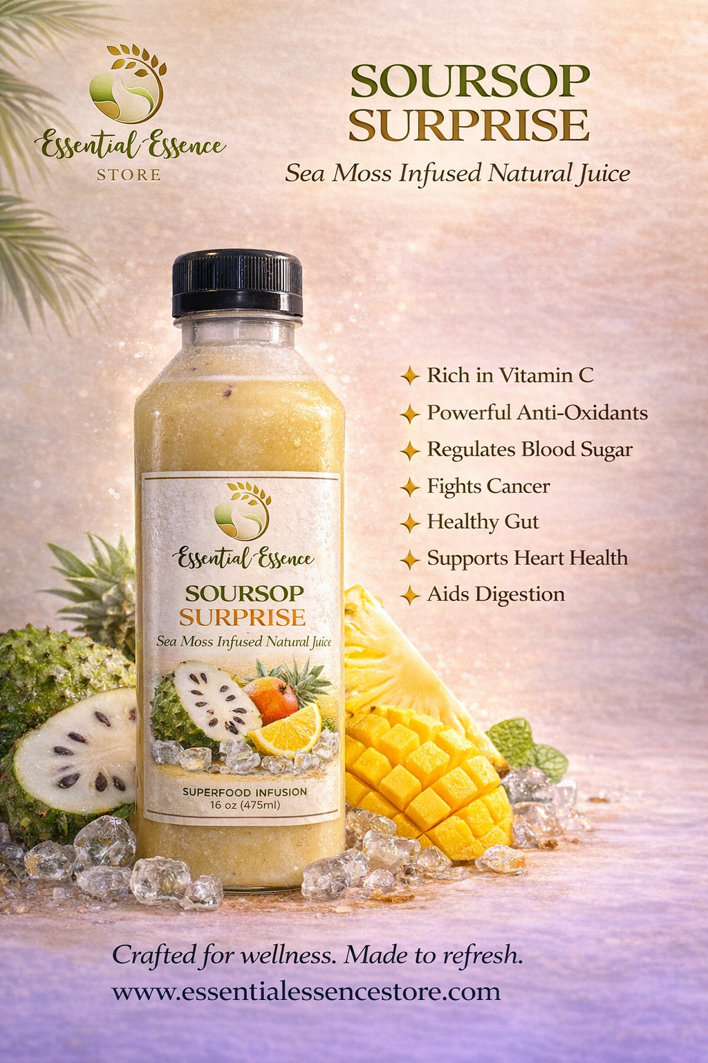Sea Moss infused Lemonade – Essential Essence Store LLC